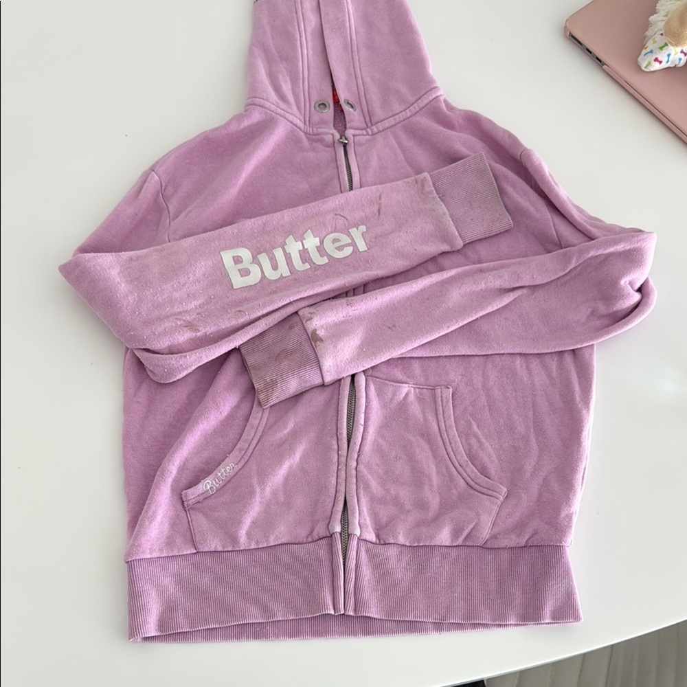 VINTAGE Pink Butter Soft Zip-Up Hoodie